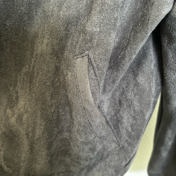 Women’s jacket , faux suede, faux fur, gray, warm - Picture 5 of 7